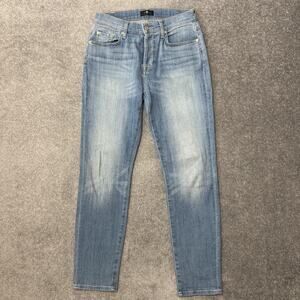 7 For All Mankind Jeans Womens 26 Light Wash Josefina Button Fly Stretch Denim